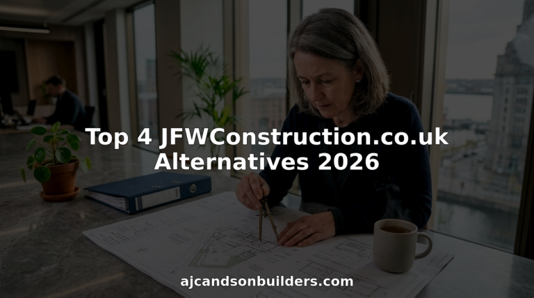 Project manager reviewing construction blueprints