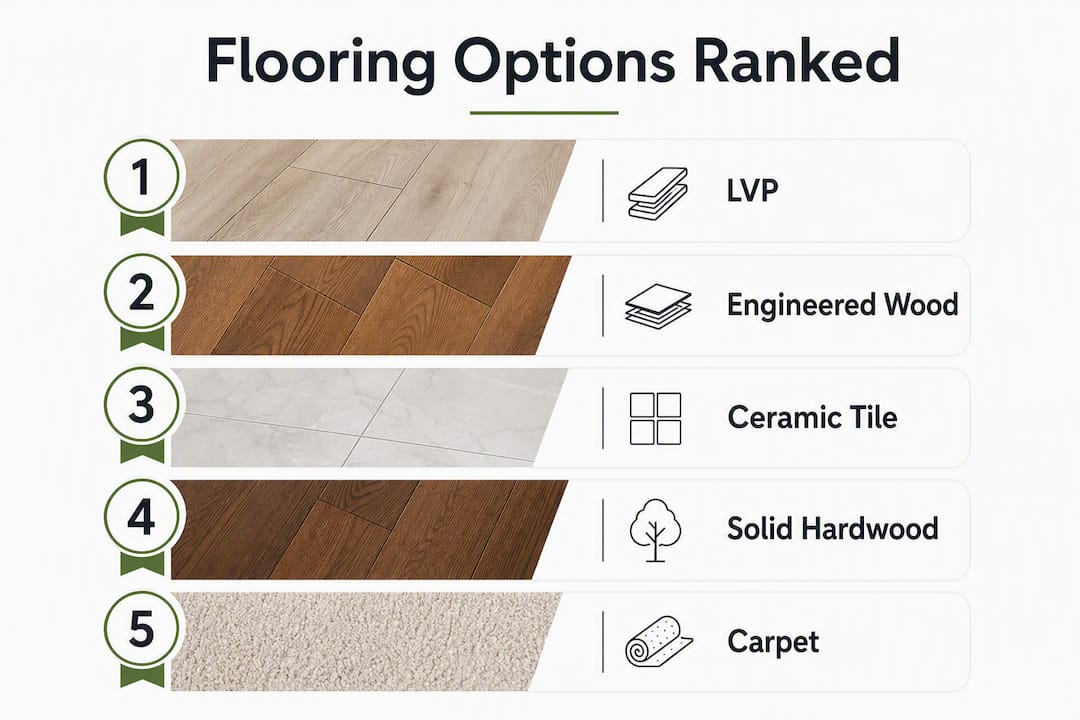 Infographic comparing top home flooring options