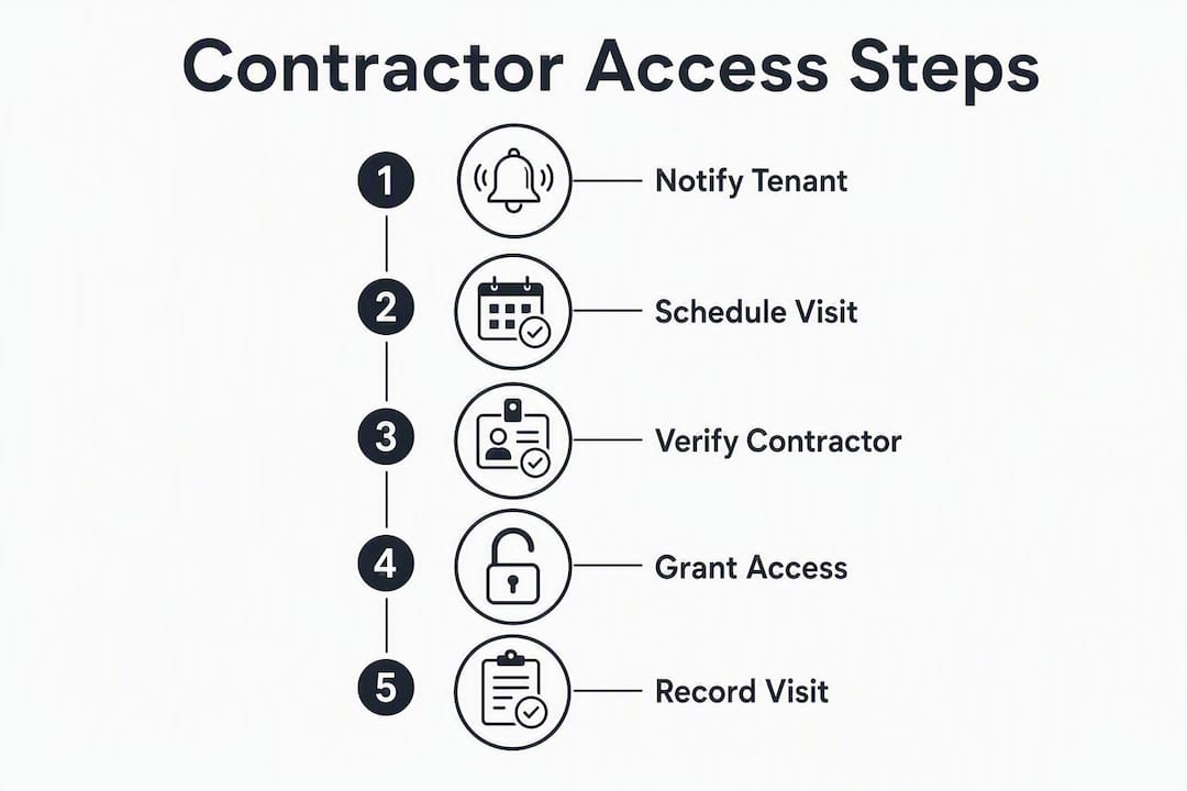 Infographic outlining contractor access steps