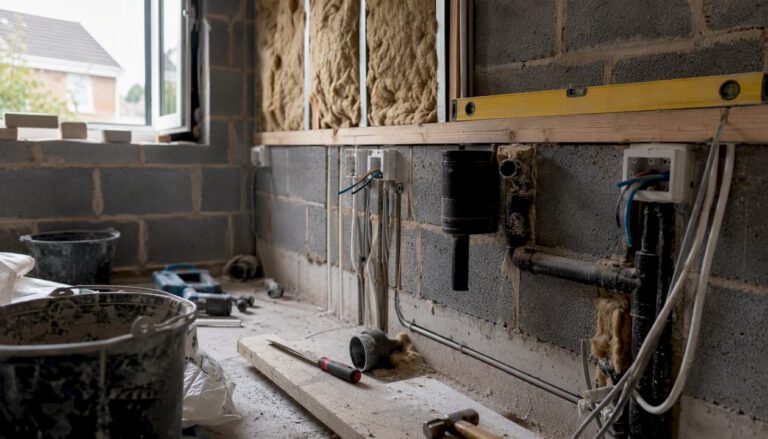 Construction details of utility room extension