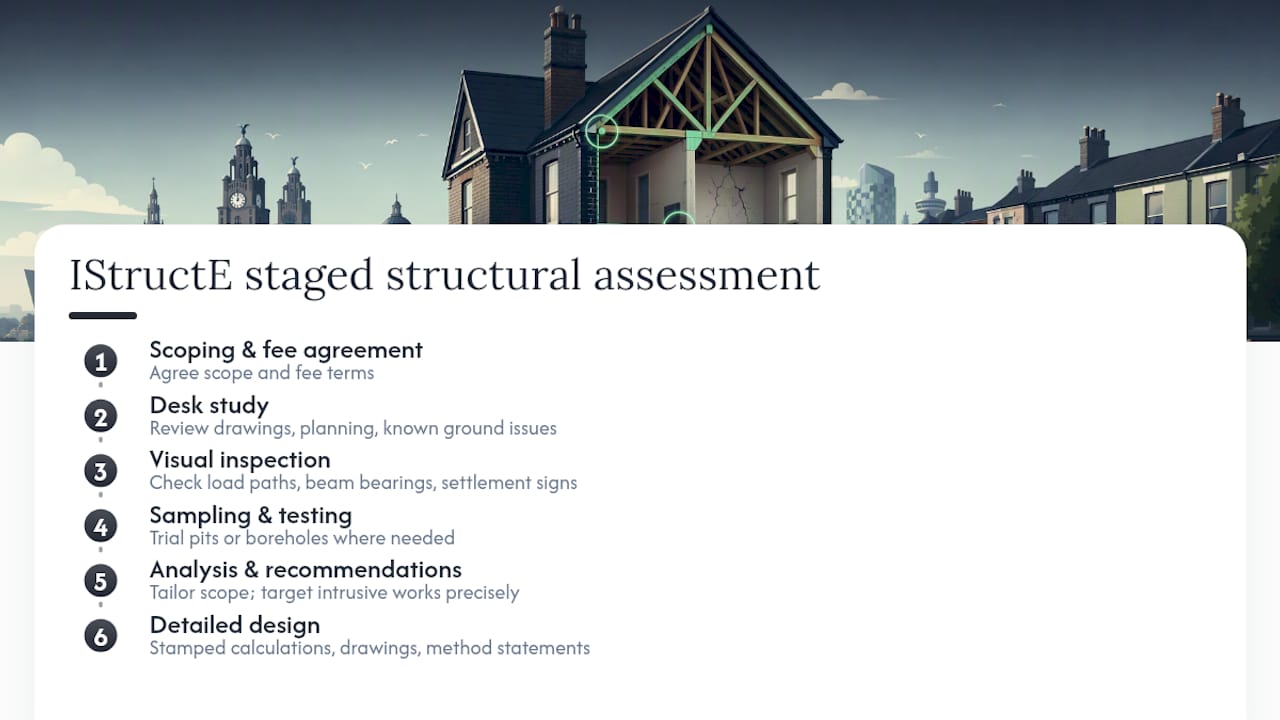 IStructE staged structural assessment process diagram